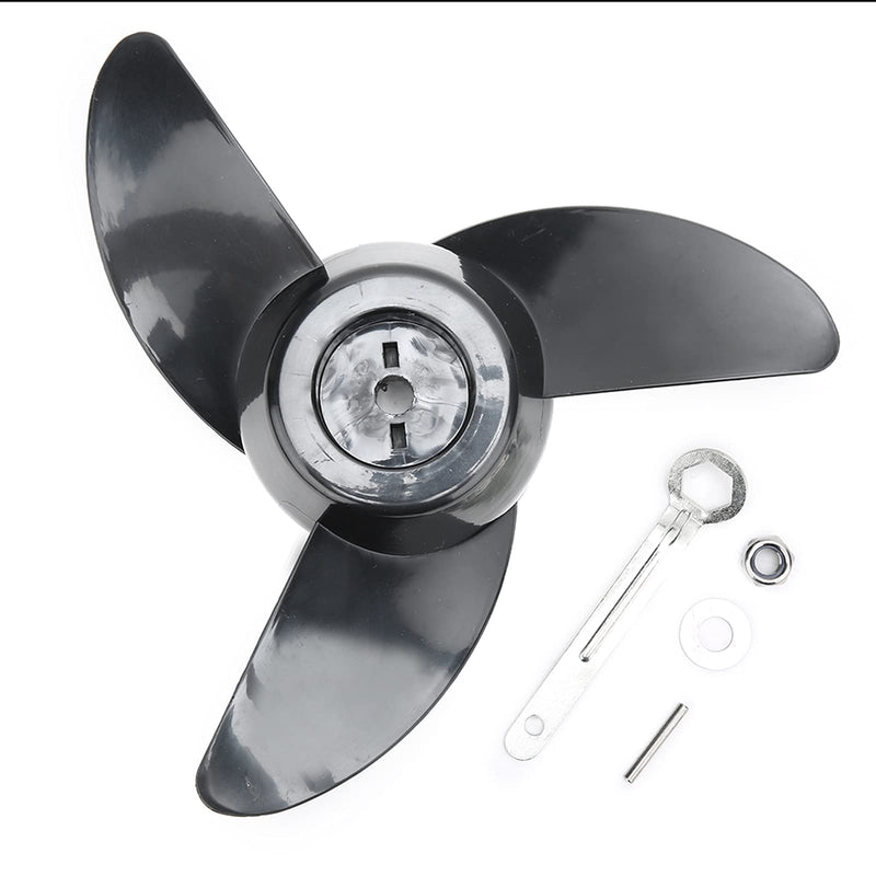 Fydun 12V24V Thicken Plastic, Thruster Fitting Outboard Motor Trolling Motor Propeller Electric 3 Propeller Accessory
