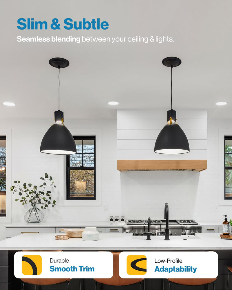 Sunco 12 Pack Goof Rings for 6 Inch Recessed Lights Black Can Light Goof Trim Ring, Outer Diameter 8.6-inch, Inner Diameter 6.2-inch, Durable Plastic Design, Matte Finish, Flush Mount