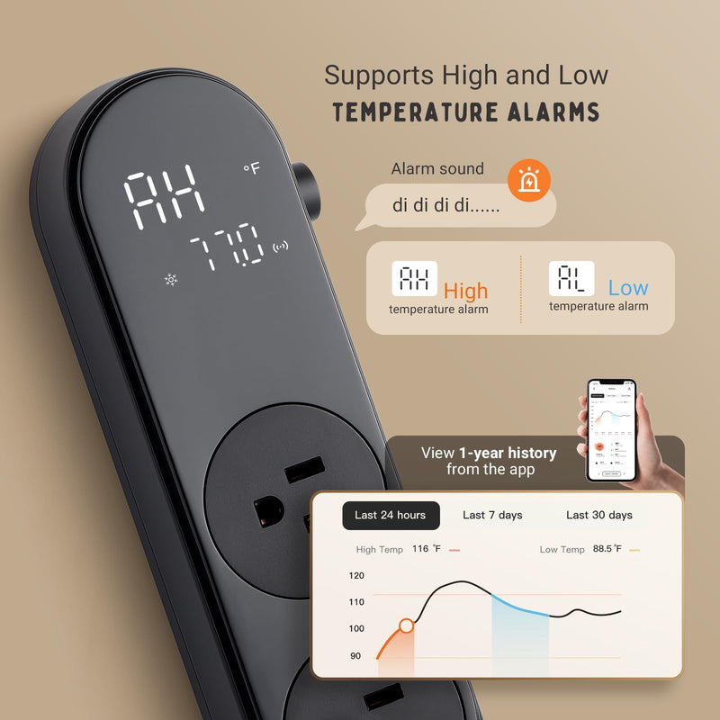 INKBIRD Bluetooth Digital Temperature Controller 1200W Heating Cooling 2-Stage Outlet Thermostat Controller Plug for Reptiles Aquarium Homebrew Breeding Fermenter