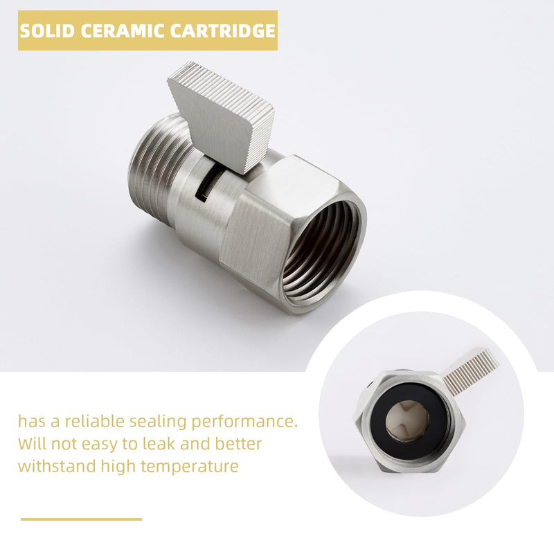 APLusee Water Flow Control Valve, Brass Shower Head Flow Restrictor, Brushed Nickel