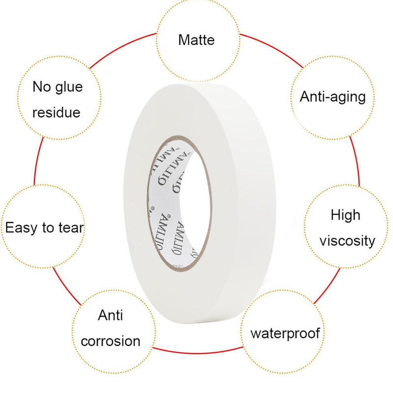 QILIMA White Gaffer Tape, Hand Tear Self-Adhesive Gaffers Tape for Labeling, Cable, Stage, Photography, Matte Non-Reflective, 1inch x 60yds,1 Pack