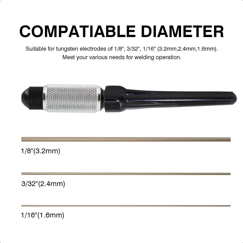 TIG Tungsten Manual Sharpener Holder TIG Collet and Long Back Cup Set TIG Grinding Set