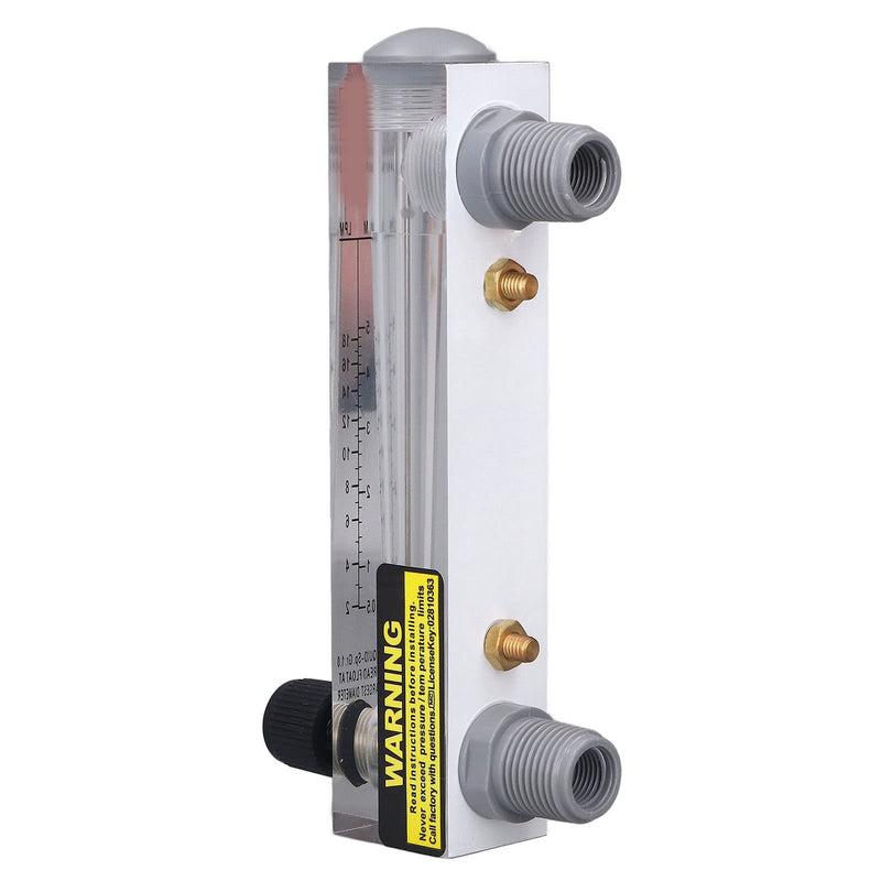Liquid Flowmeter, Panel Type Water Meter Acrylic Transparent Adjustable Fluid Meter for Measure and Control The Rate of Liquid Medium, 0.5-5GPM