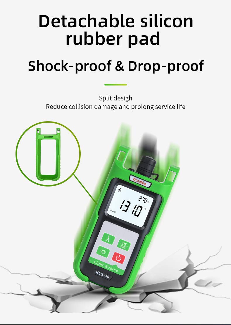 1310/1550m FTTH Tester KLS-35-SM Pocket Sized Optical Single Mode Light Source OLS Optical Universal Connector:FC+SC+ 2.5mm Output Stability:±0.05dB KLS-35-S