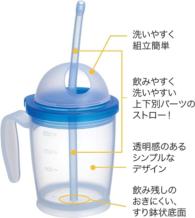 Habinase Cup with Straw, Nursing Cup, For Hospitalization, Food Utensils, For Adults, Elderly People, When Taking Medications, Straw Mug, Maximum Scale Capacity 200ml 1005738 - NewNest Australia