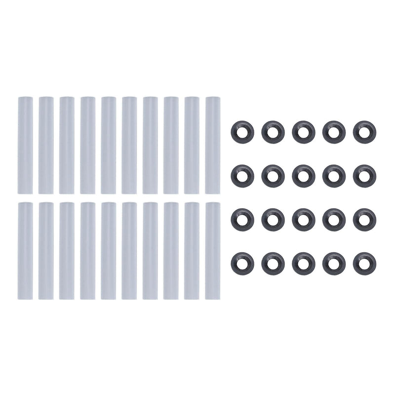 Garage Door Hinge Quiet Roller Sleeves, 20 Sets Garage Door Hinge Quiet Roller Sleeves 11mm ID 80mm Length Roller Shaft Nuts Bearing Gaskets for Cars RV Garage Doors