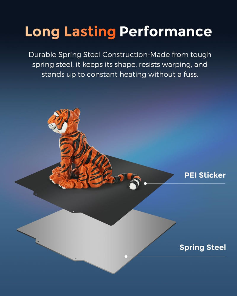 FLASHFORGE AD5X 3D Printer Platform Upgrade Smooth PEI Plate, Superior Adhesion and Glue-Free Print Materials, Automatic Release on Cooling and Smooth Surface Finish