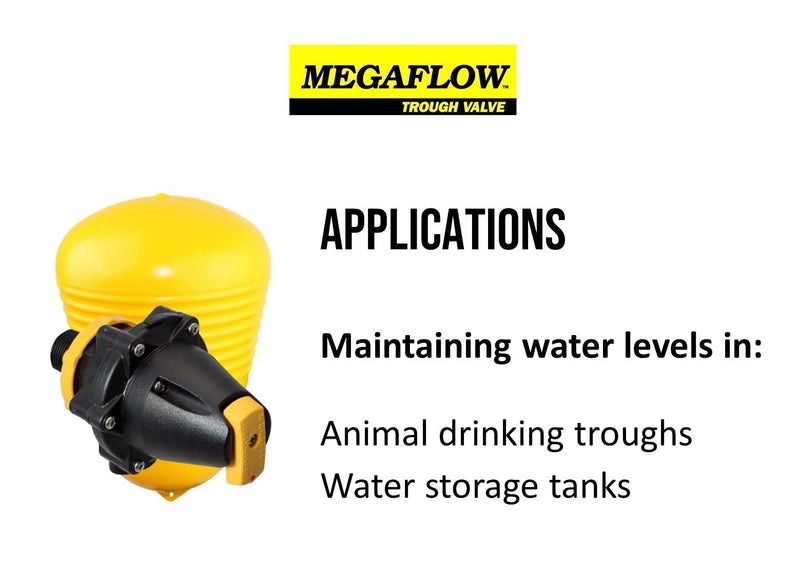 Jobe Valves Megaflow Valve with Short Tail, 1", Yellow/Black(Does NOT include Nut and Washer)