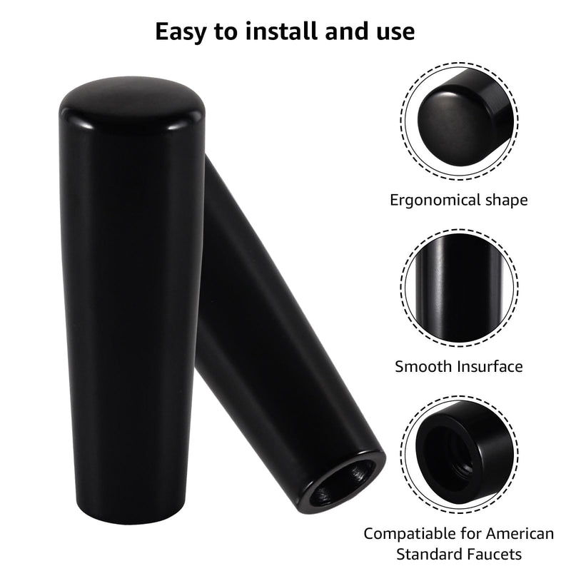 12 PCS Beer Tap Handle - Black Plastic Keg Tap Handle Short, Bar Draft Beer Kegerator Tap Faucet Handles Fit for Standard American Thread Beer Faucet 12pcs