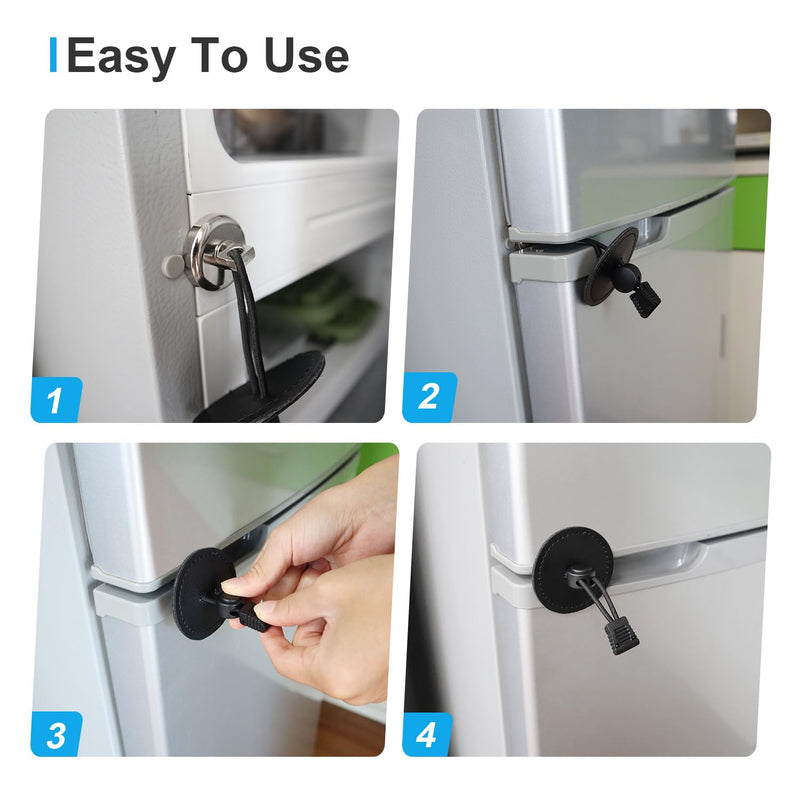 RV Refrigerator Door Latch, Black Adjustable Fridge Door Stopper
