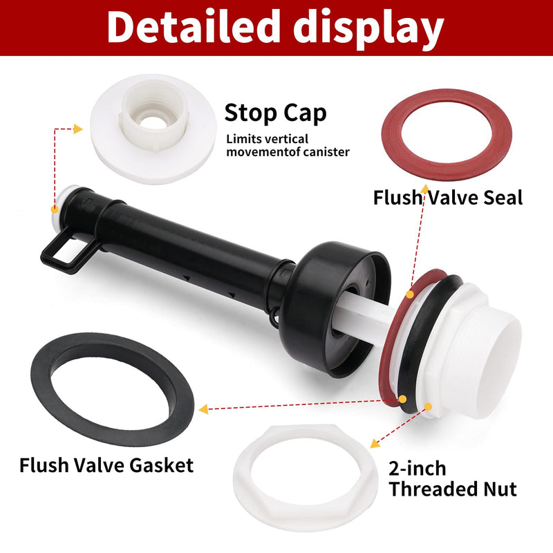 Toilet Flush Valve Replacement for Model # 211-11-1/2", Compatible with Mansfield 211,160 Series Toilet Tank for All Trip Levers, Comes with Toilet Tank to Bowl Gaskets with Brass Hardware Kits