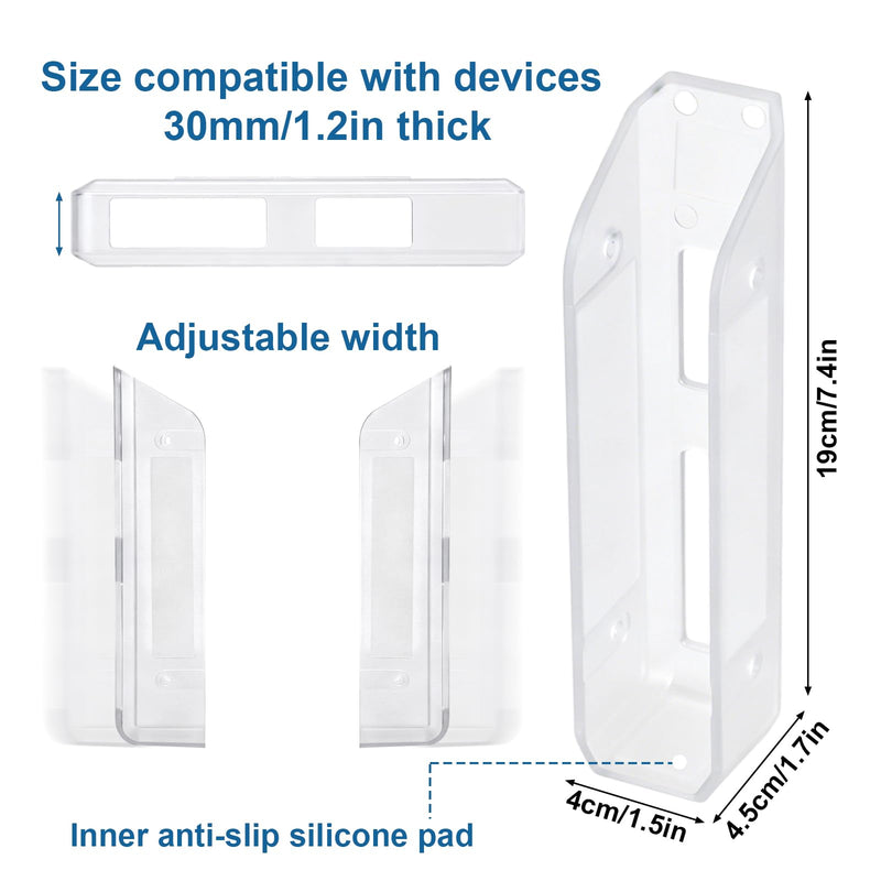 Wall-Mounted Scale Holder, 19x4.5x4cm/7.4x1.7x1.5in Bathroom Scale Brackets with Adhesive & Screws Up to 1.2"/30mm Thick Space-Saving Wall Holder for Bathroom (White) White