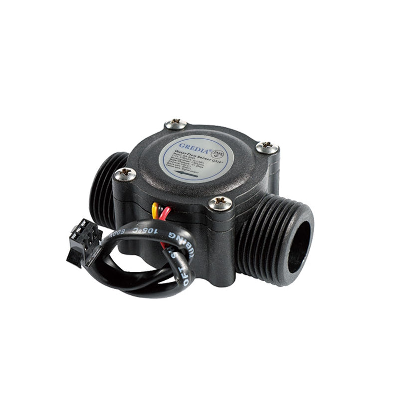 3/4" Water Flow Sensor Food-Grade Switch Hall Effect Flowmeter Fluid Meter Counter 1-60L/min (Pack of 2） G3/4" male thread 2