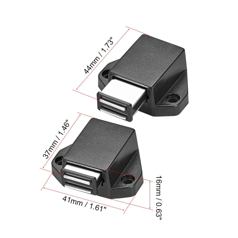 uxcell Touch Magnetic Latches Press Catch Latch for Cabinet Door Cupboard Black 4pcs