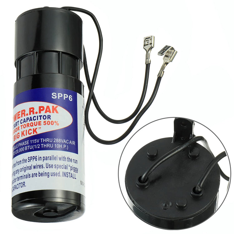 BOJACK SPP6 Hard Start Capacitor Replacement 115V-288VAC，Increases Compressor Torque 500%，Air Condtioning Units from 4,000 to 120,000 1/2HP-10 H.P.