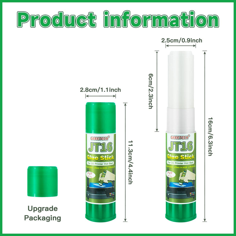 3D Printer Glue Sticks 6 Pieces for Glass, PEI Sheet, Aluminum Build Plate, Solid Adhesive for PETG, PLA, TPU, ABS Filament, 1.27oz*6, Washable Stick Glue