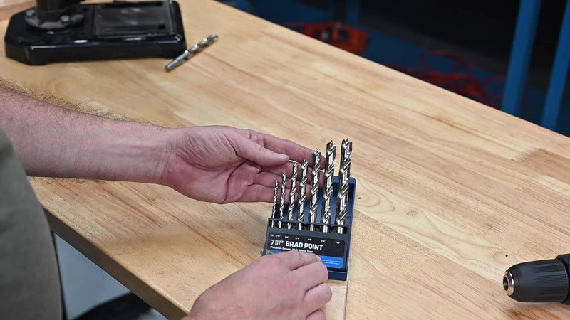 Century Drill & Tool, 37207, 7 PC Set,HSS Brad Point,Drill Bit, Wood Boring Tools