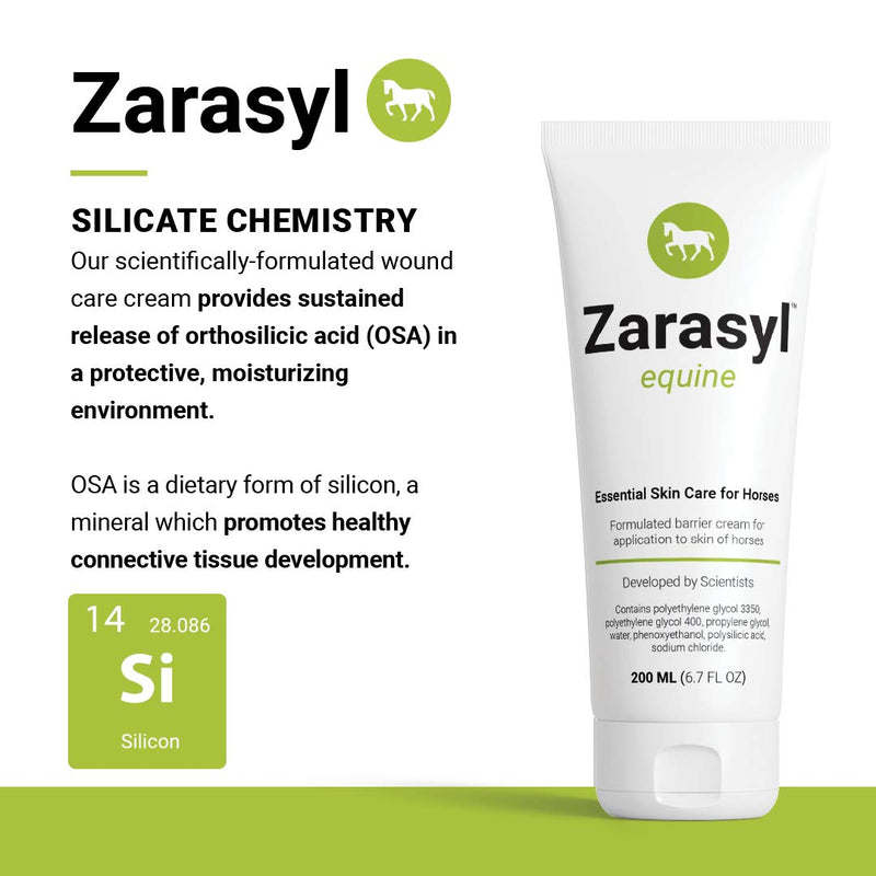 Zarasyl Equine Barrier Cream with Orthosilicic Acid to Promote Wound Healing – 6.7oz - PawsPlanet Australia