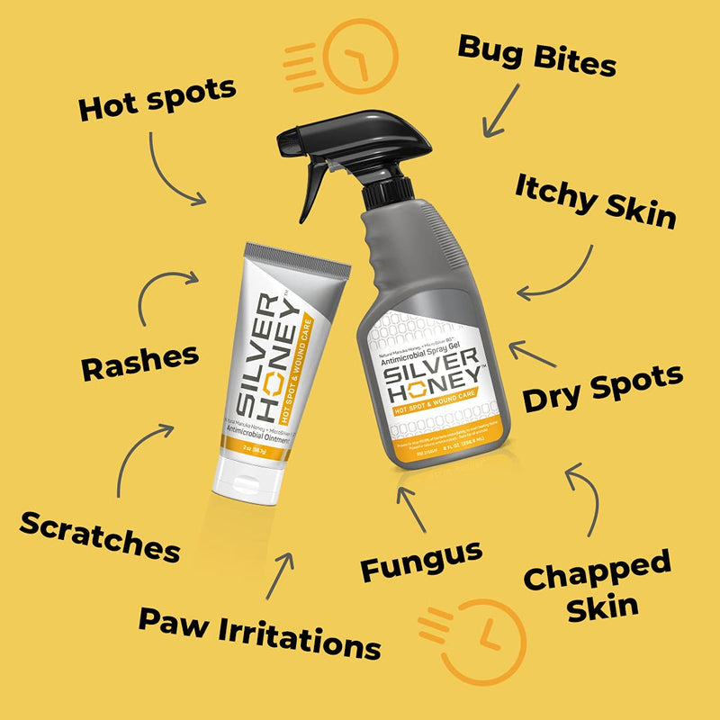Absorbine Silver Honey Hot Spot & Wound Care Ointment for Dogs, Cats, Small Animals, 2oz Tube - PawsPlanet Australia