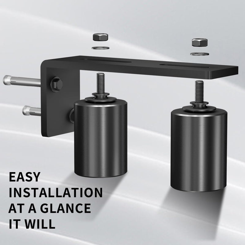 JUGREAT Gate Roller Guide,2"Slide Gate Guide Roller with L-Bracket,Universal Adjustable Heavy Duty Sliding Gate Rollers,Sliding Door Hardware 2 Inch Black