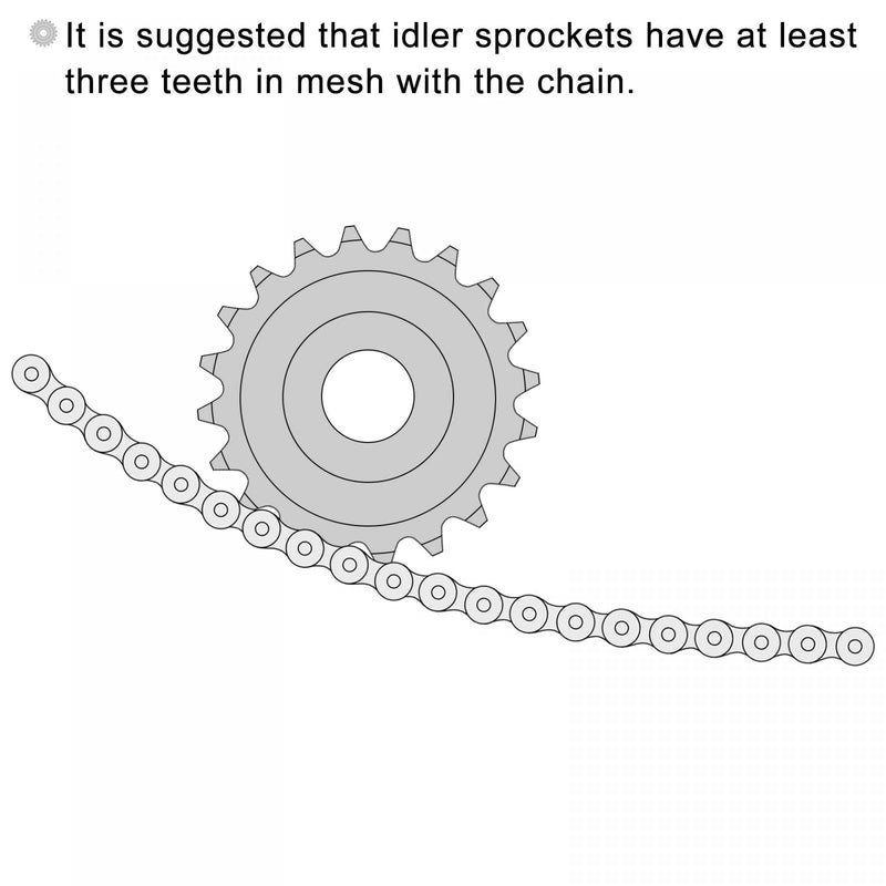 uxcell #25 Chain Idler Sprocket, 10mm Bore 1/4" Pitch 20 Tooth Tensioner, Black Oxide Finish C45 Carbon Steel with Insert Single Bearing for ISO 04C Chains