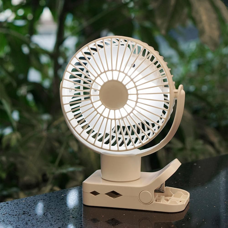Limitless Breezie Portable Fan with LED Light & 8,000mAh Power Bank (White) White