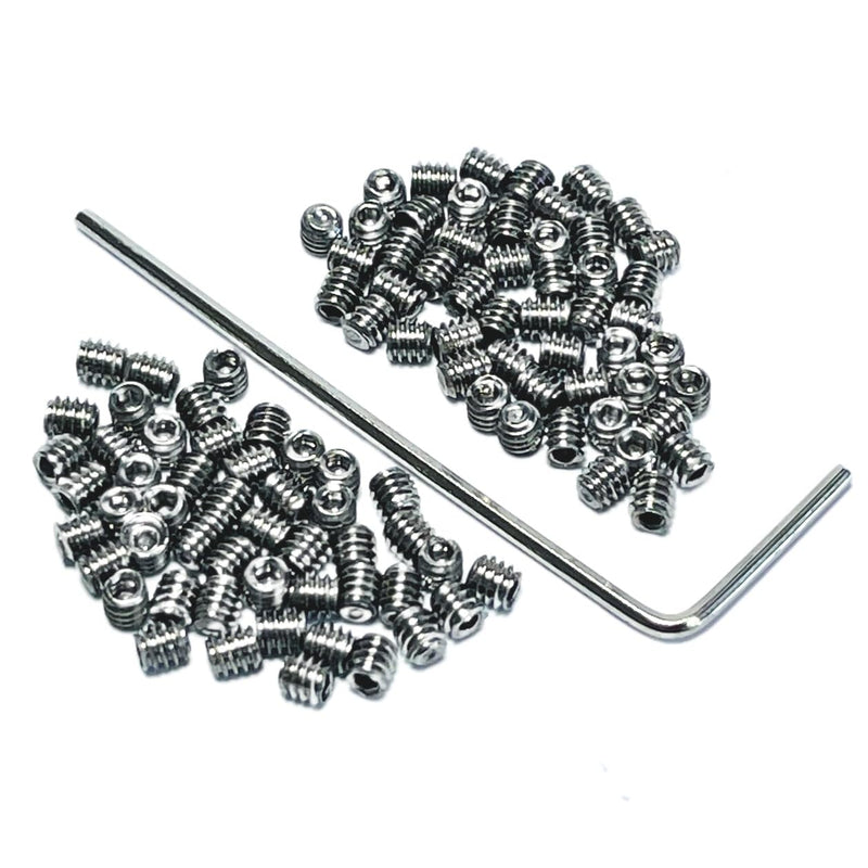100pcs M2 X 2mm 304 Set Screws Stainless Steel 2mm x 2mm Set Screws,Allen Head Hex Hexagon Socket Set Screws with 0.9mm Allen Wrench,2mm Set Screw hex Allen Head Socket Set Screws.
