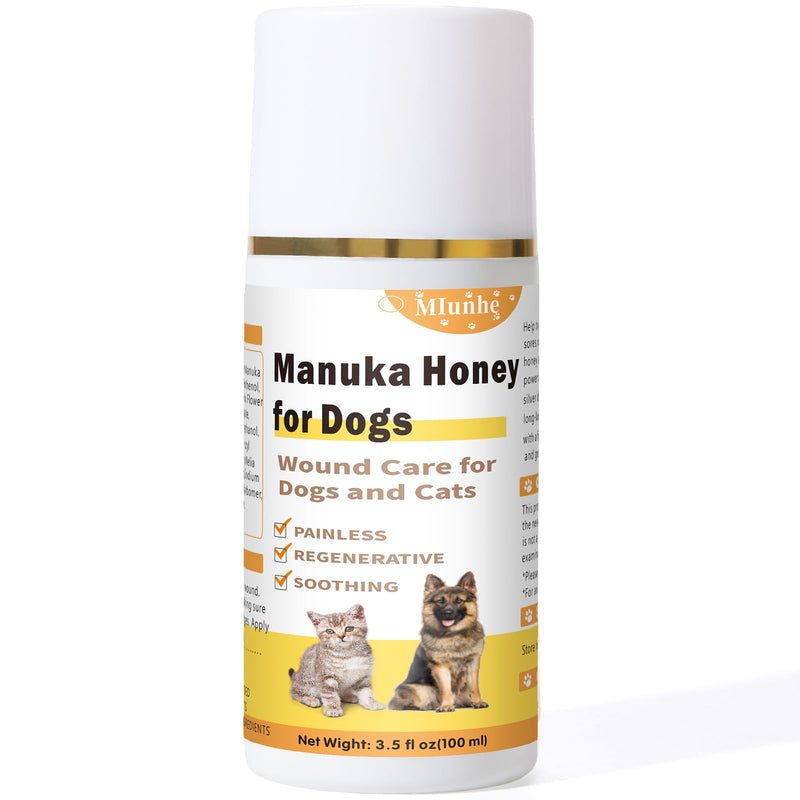 Manuka Honey for Dogs, Hot Spot & Rapid Wound Care, Accelerate Wound Healing, Soothes Itching & Inflammation, Supports Comfort – Manuka Honey Wound Care for Dogs, Cats, 3.5 oz