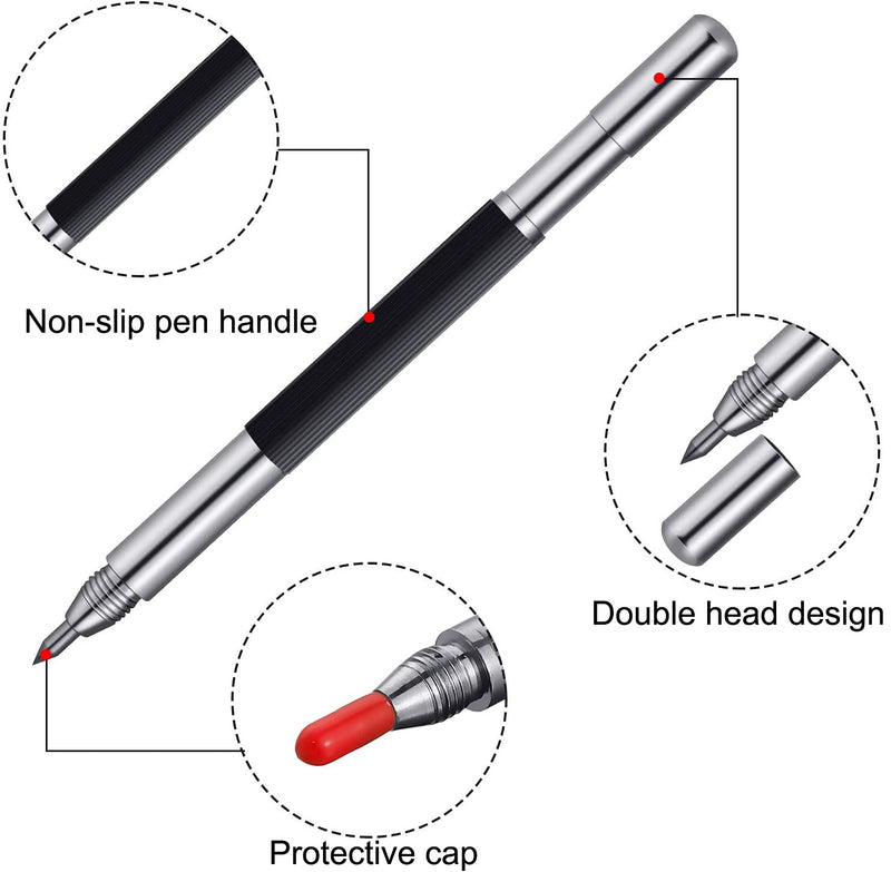 Tungsten Carbide Scribers 4 Pack, Etching Engraving Pen with Double Head Design - Pocket Tungsten Carbide Tip Scriber Tool DIY Engraver Etcher Tools Kit for Metal/Glass/Ceramics/Wood