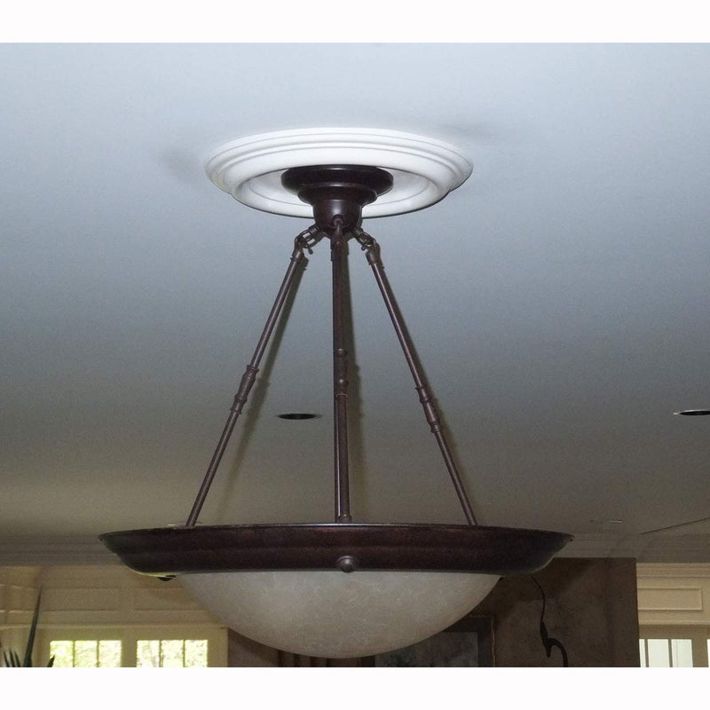 Ekena Millwork CM12TRSLS 12"OD x 1"P Traditional Ceiling Medallion, Silver Silver (Metallic Series)