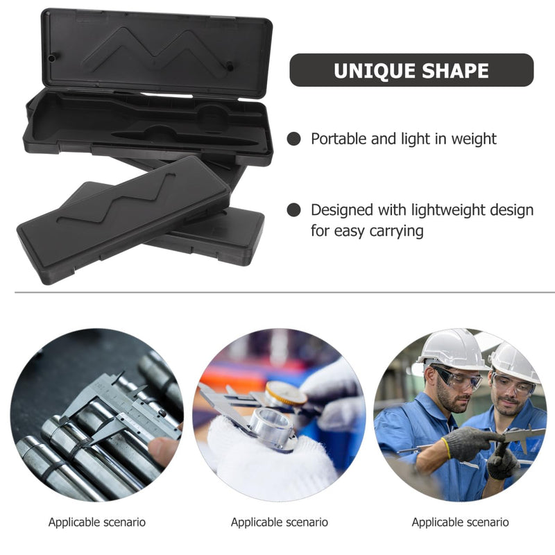 4pcs Black Plastic Dial Caliper Storage Box, Portable Caliper Case for 0-6 Inch Measuring Tools, Multi-Use Micrometer Case for Home and Workshop Electronic Tools Storage