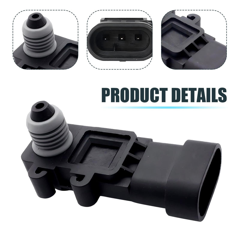 Fuel Tank Pressure Sensor, High Temperature Resistance Vapor Vent Port Tank Pressure Sensor, Replacement Number 16238399 9377680 09377680 16196060 Accessories, Suitable for Most Cars (Black)