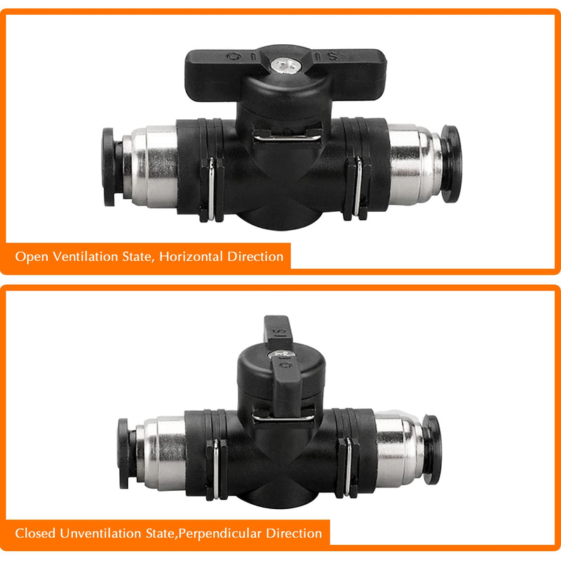 3/8 Push Connect Valve,CEKER 3/8 inch OD Quick Connect Tube Fittings Pneumatic Valve Push Fittings Union Straight Air Flow Control Valve 3Pack 3/8" OD