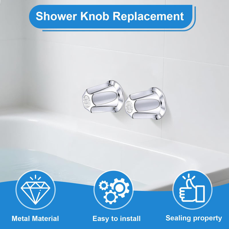 2 Piece Shower Knobs Replacement Kit, Compatible with Pfister Shower Valve Polished Chrome