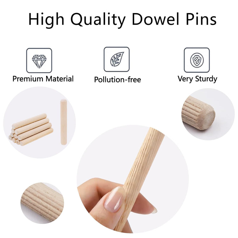 42Pcs Wood Dowel Pins Compatible with IKEA Part 101339 (Kallax Shelves), Replacement Shelf Support Pins for IKEA Kallax Shelves, Fluted Dowel Pins Made from Hardwood