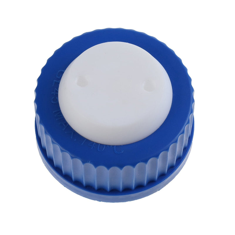 ALWSCI Blue GL45 Safety Cap withTwo Holes for 1/16 Inch OD tubing, 1pc/pk. Two Ports for 1/16″OD Tubing