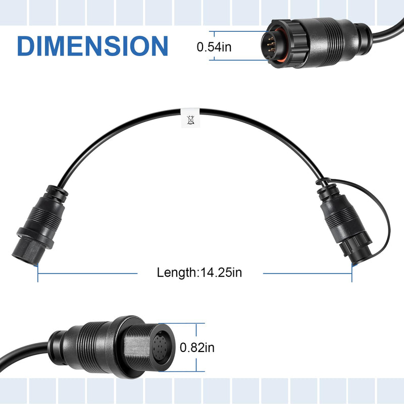 Replacement for 1852079 DSC (Dual Spectrum Chirp) Adapter Cable/MKR-DSC-16 Lowrance 9-PIN Adapter Cable for 2D Sonar only