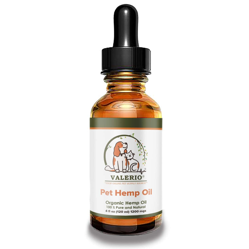 Valerio Pets Hemp Oil for Dogs and Cats , 4 Oz , - Hemp Oil Drops with Omega Fatty Acids - Hip and Joint Support and Skin Health