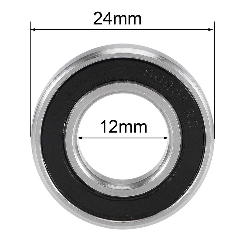 uxcell S6901-2RS Deep Groove Ball Bearings 12mm x 24mm x 6mm Double Sealed 440C Stainless Steel 12x24x6mm