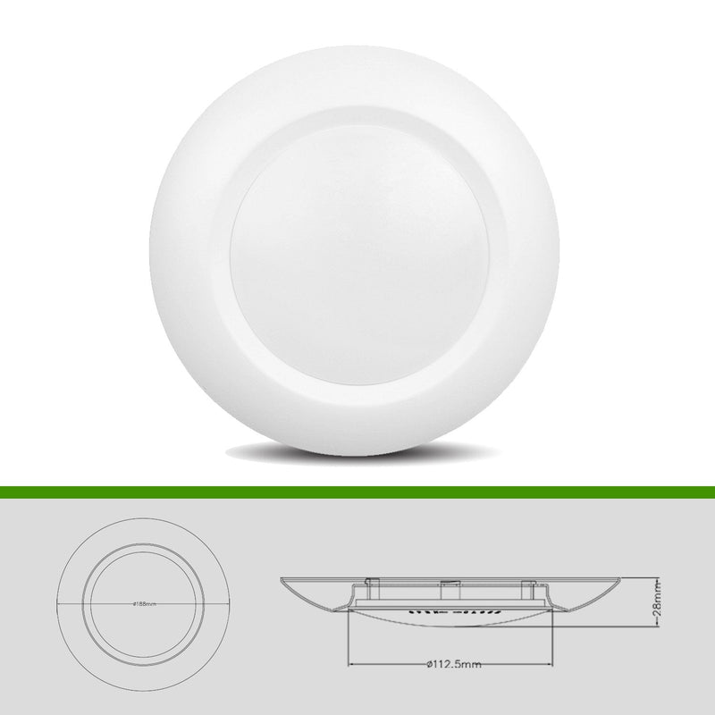 6 Inch LED Low Profile Recessed & Surface Mount Disk Light, Round, 15W, 900 Lumens, 5000K Daylight White, CRI80, Driverless Design, Dimmable, cETLus Listed, White(1 Pack)