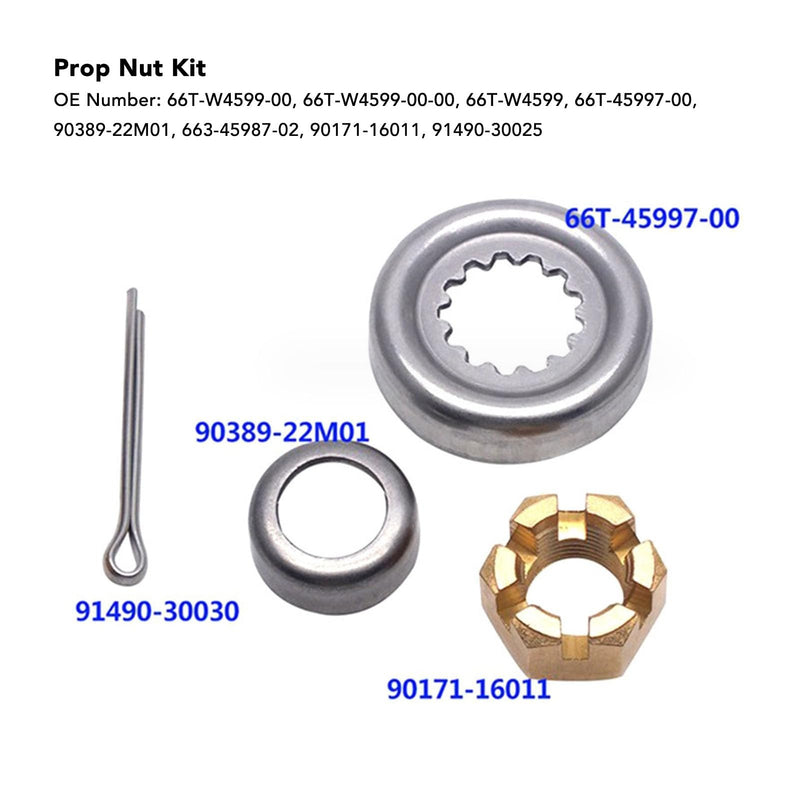 Propeller Nut Kit 66T W4599 00 Metal Proof Marine Prop Nut Installation Hardware Kit for Outboard Engine to