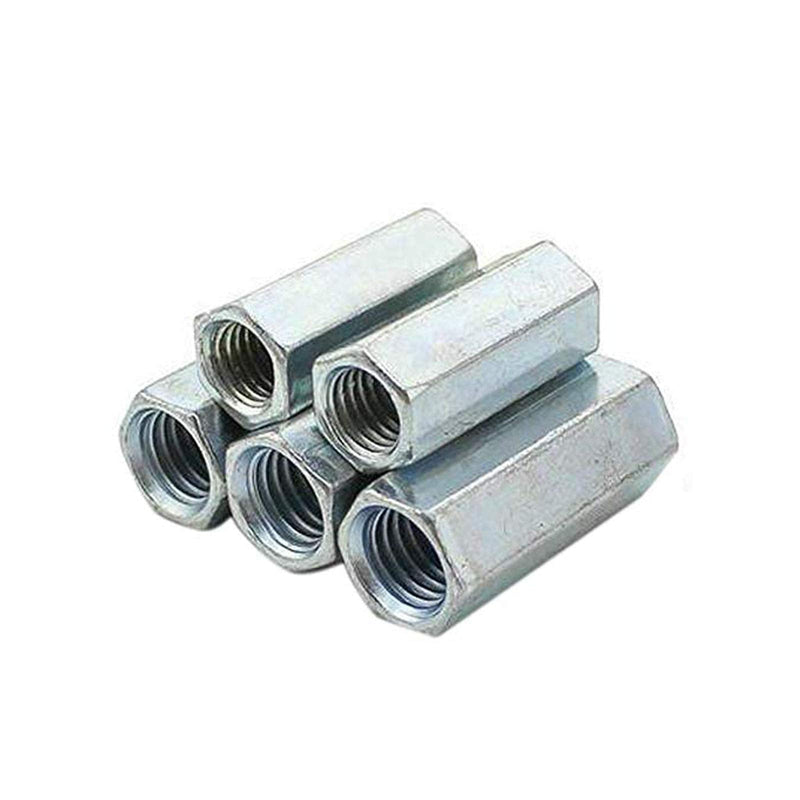 10 Pcs M6 x 1 x 18mm Long Rod Coupling Hex Nut Connector Zinc Plated Joint Nut Industrial Construction Fasteners M6x1x18mm(Hex)
