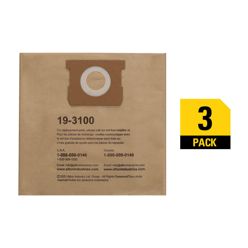 alton enterprises limited Stanley 19-3100 5-8 Gallon Disposable Filter Bag for Wet/Dry Vacuums,(Pack of 3)