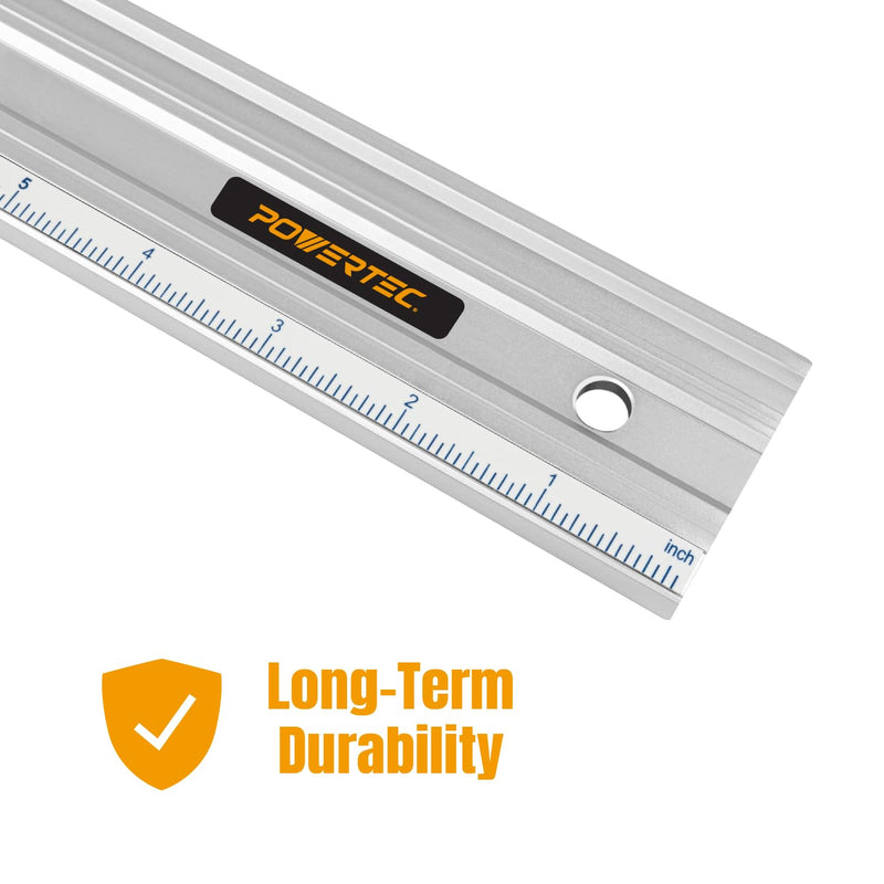 POWERTEC 24 Inch Machinist Aluminum Straight Edges, with .001'' Tolerance for Checking Surface Warp, Marking/Scribing Lines - Used w/Feeler Gauges for Automotive Repairs, Cylinder Head Checks (71227) 24''