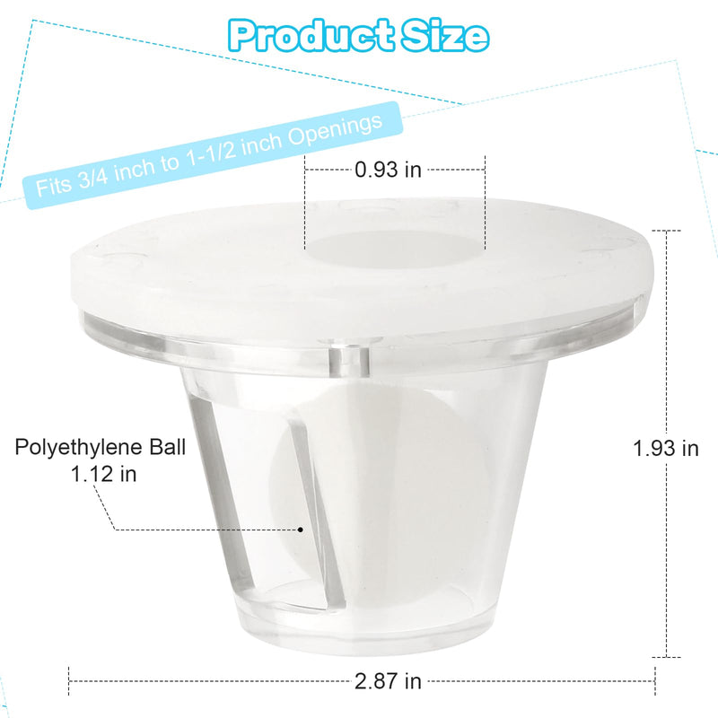 LJB Boat Scupper Drain Valve Self-Bailing Ball 2-Pack | One-Way Automatic Drain, Fits 3/4" to 1-1/2" Drain Holes