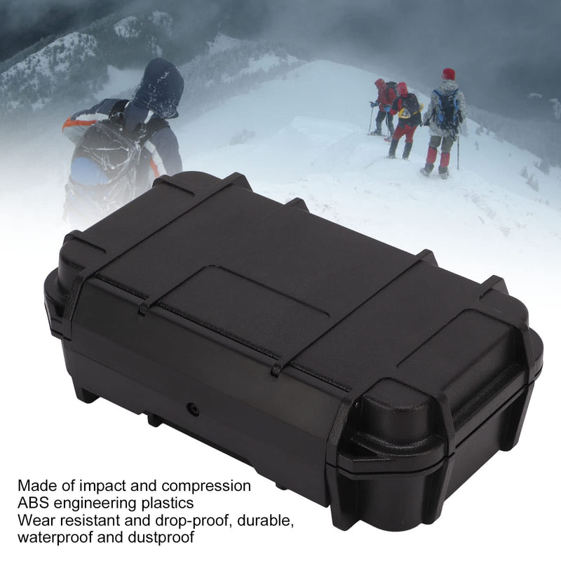 Black Abs Plastic Waterproof Hard Tool Case Shockproof Instrument Storage Box with Sponge Liner Black color