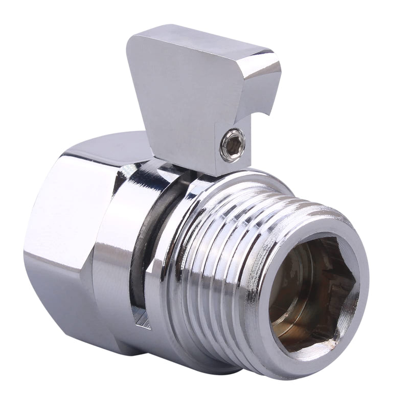 Shower Shut Off Valve G1/2" Standard Connection Brass Water Flow Control Valve with Filter Gasket for Shower Head Water Volume Adjust G1/2"thread Pack of 1 Chrome