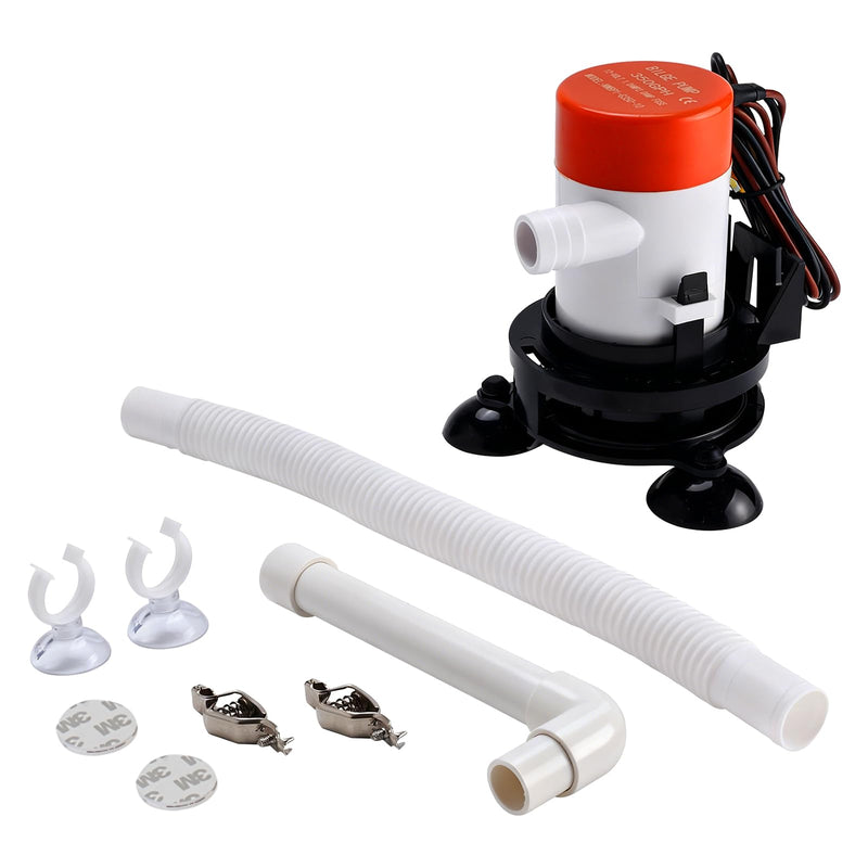 YaeMarine 12V 350 GPH Portable Livewell Aerator Pump Kit for Boats Baitwell | 12V DC submersible aerator pump, keeps bait oxygenated, ideal for boats, coolers, ice chests on fishing trips