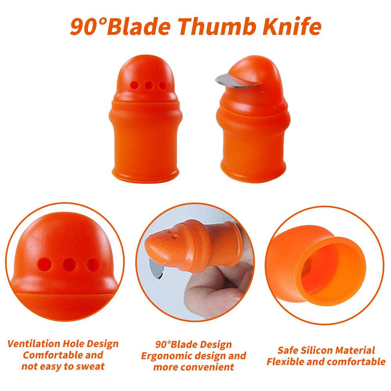 YBB 12 Pcs Gardening Silicone Thumb Knife Harvesting Tool, Separator Finger Plant Fruit Picking Knife Garden Tool (L) L
