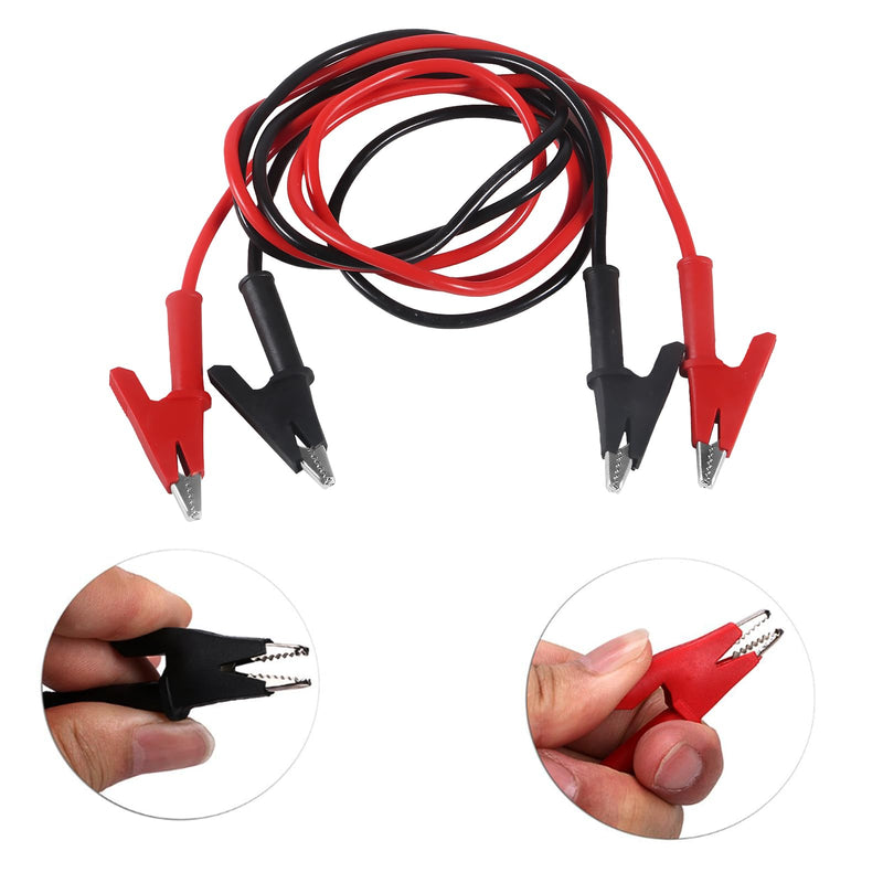 8pcs Multimeter Alligator Clips to Alligator Clips Test Lead 4mm Stackable Plug Silicone Alligator Clip Test Probe Lead Wire Cable 1M (4pcs Black and 4pcs Red) 8pcs Alligator Clips to Alligator Clips